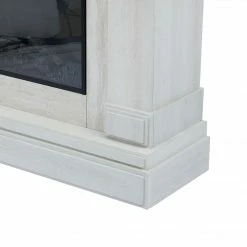 TeamsonUS New Teamson Home Hestia Electric Fireplace Mantel With Gray Faux Marble, White