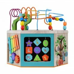 TeamsonUS Teamson Kids Preschool Play Lab 7-in-1 Large Wooden Activity Station, Natural
