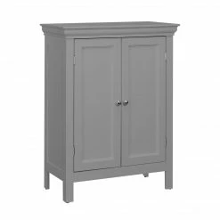 TeamsonUS Teamson Home Stratford Contemporary Wooden Floor Storage Cabinet With Two Doors, Gray