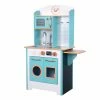 TeamsonUS New Teamson Kids Little Chef Santos Retro Wooden Kitchen Playset, Aqua/White