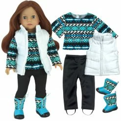 TeamsonUS New Sophia's Sweater, Leggings, Vest, And Boots Set For 18" Dolls
