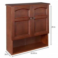 TeamsonUS Teamson Home Martha Removable Wall Cabinet 2 Doors, Mahogany