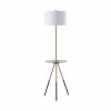TeamsonUS Teamson Home Myra Floor Lamp With Glass Table And Built-In USB Port, Gold/White