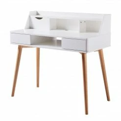TeamsonUS Teamson Home Creativo Wooden Writing Desk With Storage, White/Natural