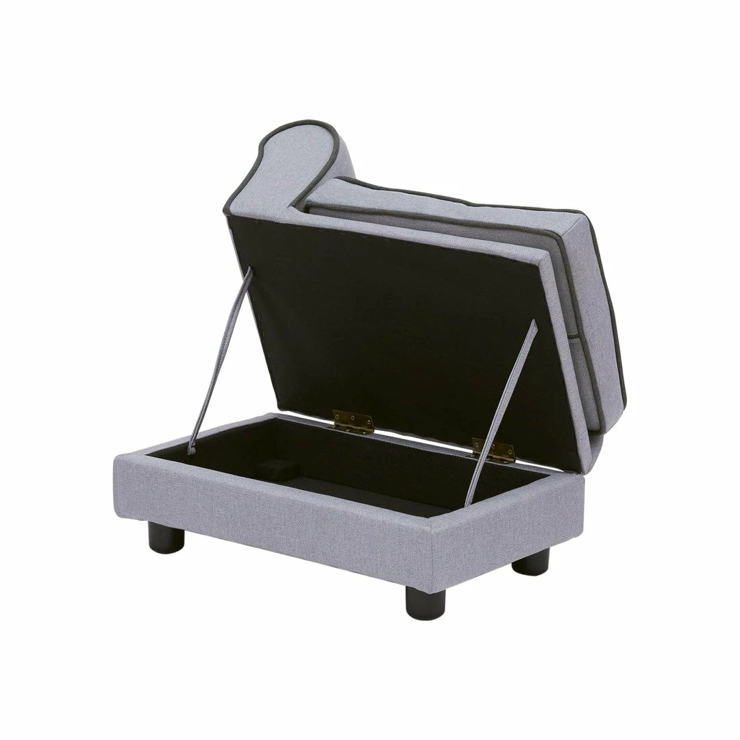 TeamsonUS Teamson Pets Chaise Lounge Dog Bed With Storage For Small And Medium Dogs, Gray