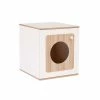 TeamsonUS Teamson Pets Daisy Two Tone Wooden Cat Litter Box Enclosure Side Table, Tan