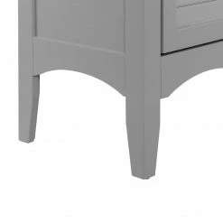 TeamsonUS Teamson Home Glancy Wooden Linen Tower Cabinet With Storage, Gray