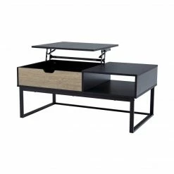 TeamsonUS Teamson Home Bryson Two-Tone Lift Top Coffee Table Desk With Storage, Black