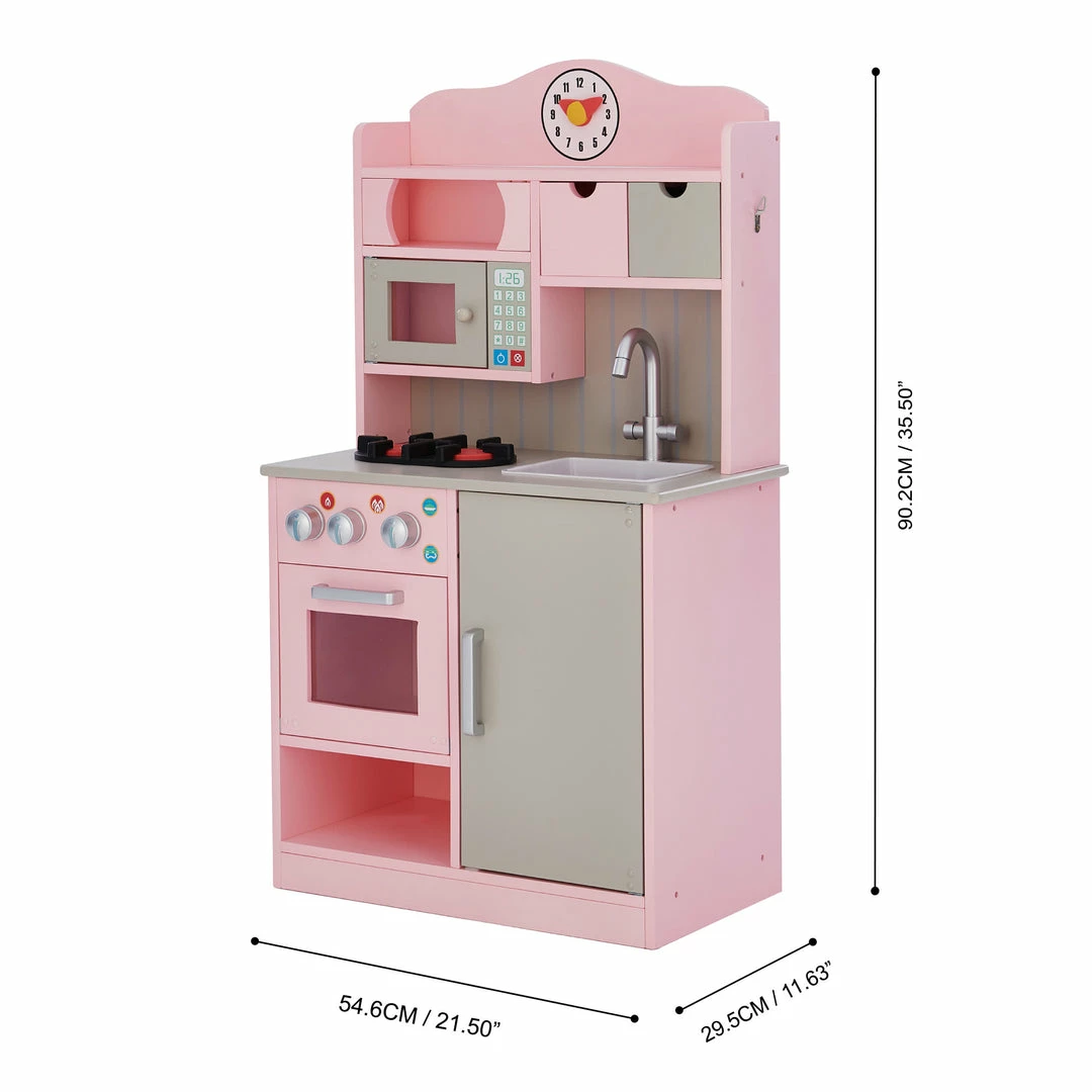 TeamsonUS Teamson Kids - Little Chef Florence Classic Play Kitchen - Pink / Grey