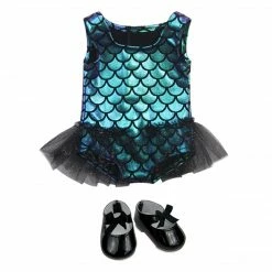 TeamsonUS Kids Sophia's Jazz Leotard Costume And Tap Shoes For 18'' Dolls, Black