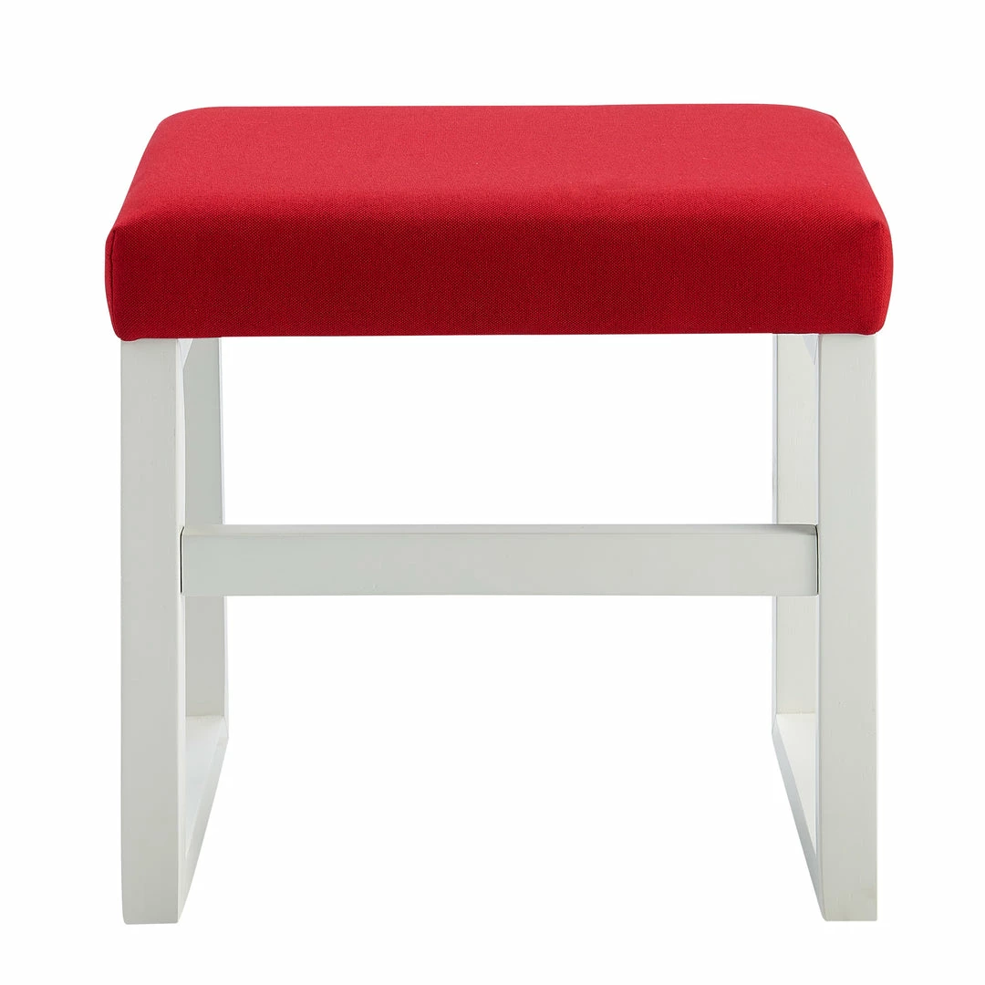TeamsonUS Teamson Home Bellezza Kids Vanity Stool, White/Coral Red