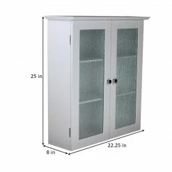 TeamsonUS Teamson Home Connor 2 Door Floor Cabinet With 3 Shelves, White