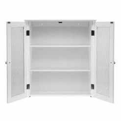 TeamsonUS Teamson Home Connor 2 Door Floor Cabinet With 3 Shelves, White