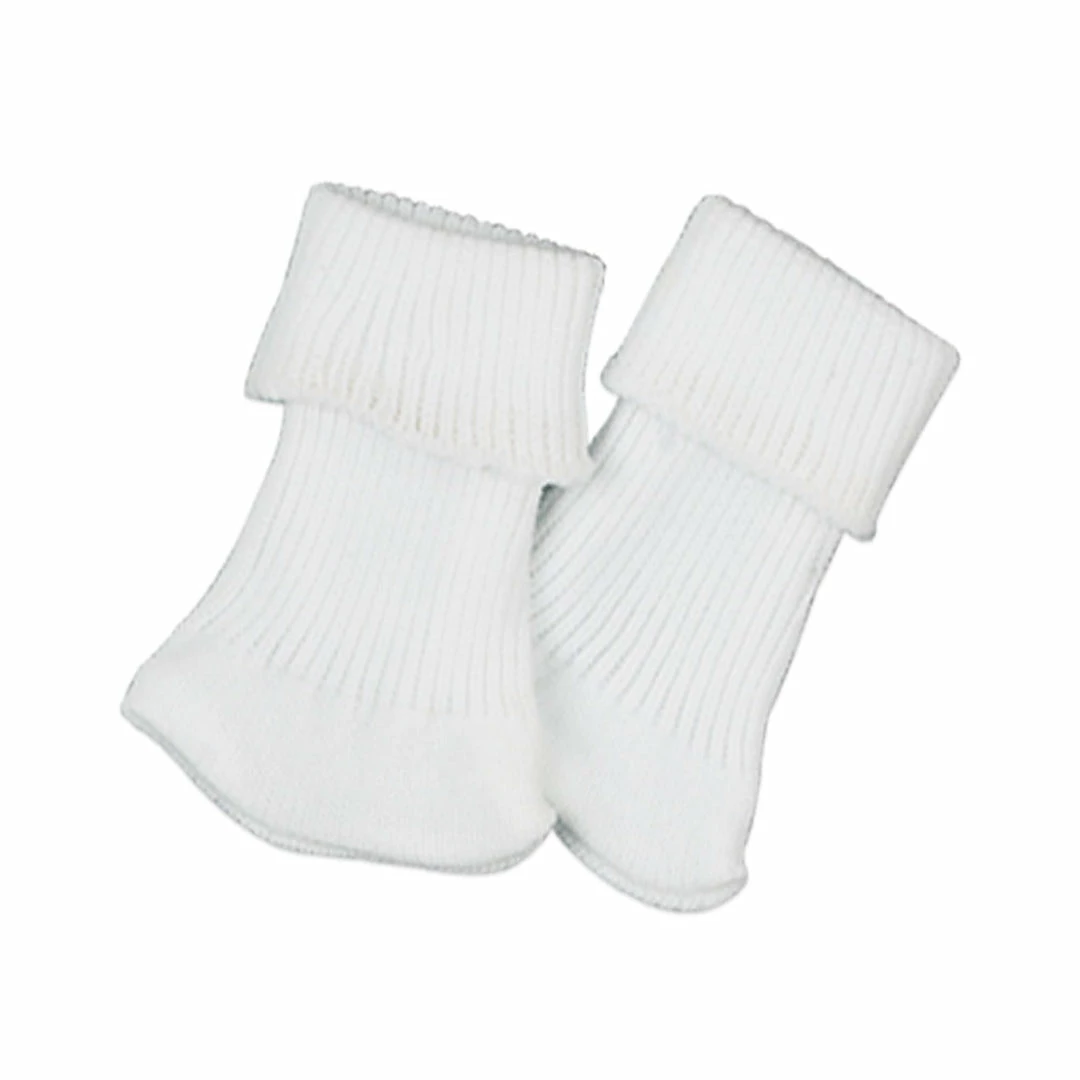 TeamsonUS Sophia's Ribbed Fold Over Cuff Crew Socks For 18" Dolls, White Kids