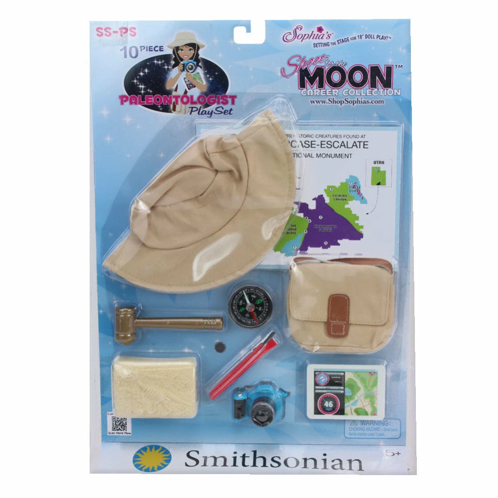 TeamsonUS Sophia's 10 Piece Smithsonian Paleontologist Set For 18" Dolls, Multicolor