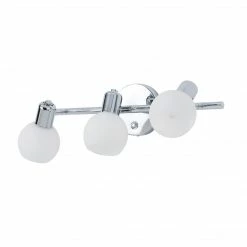 TeamsonUS Teamson Home Bathroom Vanity Triple Sconce Light With 3 Frosted Shades, Chrome Fixture