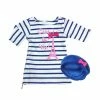 TeamsonUS Kids Sophia's - 18" Doll - Stripe Eiffel Tower Dress & Velour Beret Hat - Royal Blue