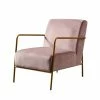 TeamsonUS Teamson Home Chelsea Armchair With Gold-Finished Metal Legs, Mauve