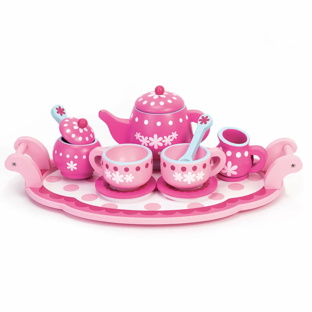TeamsonUS Sophia's 10 Piece Wooden Tea Party Set, Pink
