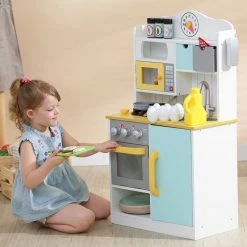 TeamsonUS Teamson Kids - Little Chef Florence Classic Play Kitchen - White/Green & Yellow