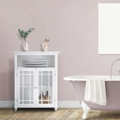 TeamsonUS Teamson Home Craftsman Style Double Door Storage Floor Cabinet