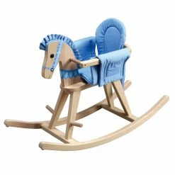 TeamsonUS Fantasy Fields Zoo Kingdom Kids Rocking Horse, Tan/Blue