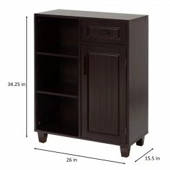TeamsonUS Teamson Home Catalina Single Door Free Standing Cabinet With Open Shelves And Drawer