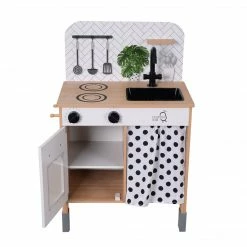 TeamsonUS Teamson Kids Little Chef Philly Modern Wooden Kitchen Playset, White/Natural