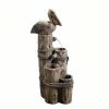 TeamsonUS Teamson Home Outdoor Tiered Pelican And Wooden Post Waterfall Fountain, Brown