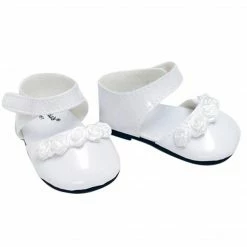 TeamsonUS Sophia's Patent Leather Dress Shoes For 18" Dolls, White Kids