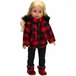 TeamsonUS Sophia's Buffalo Check Winter Outfit For 18