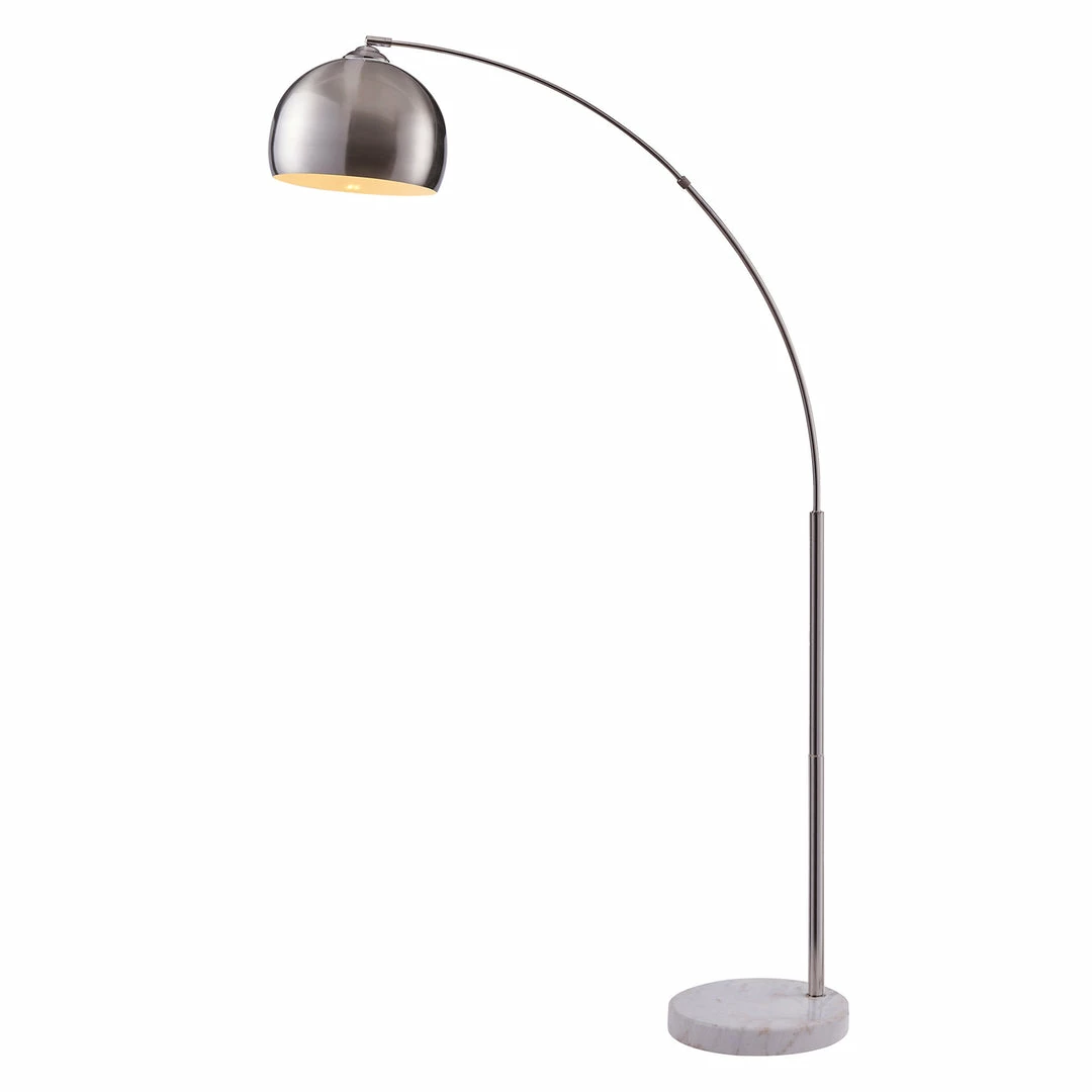 TeamsonUS Teamson Home Arquer Arc 68" Metal Floor Lamp With Bell Shade, Polished Nickel