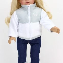 TeamsonUS Sophia's Gray Winter Button Boots W/ Fur Accessory For 18