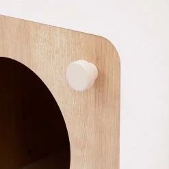 TeamsonUS Teamson Pets Daisy Mixed Wood Cat Litter Box Enclosure Storage Bench, Tan New