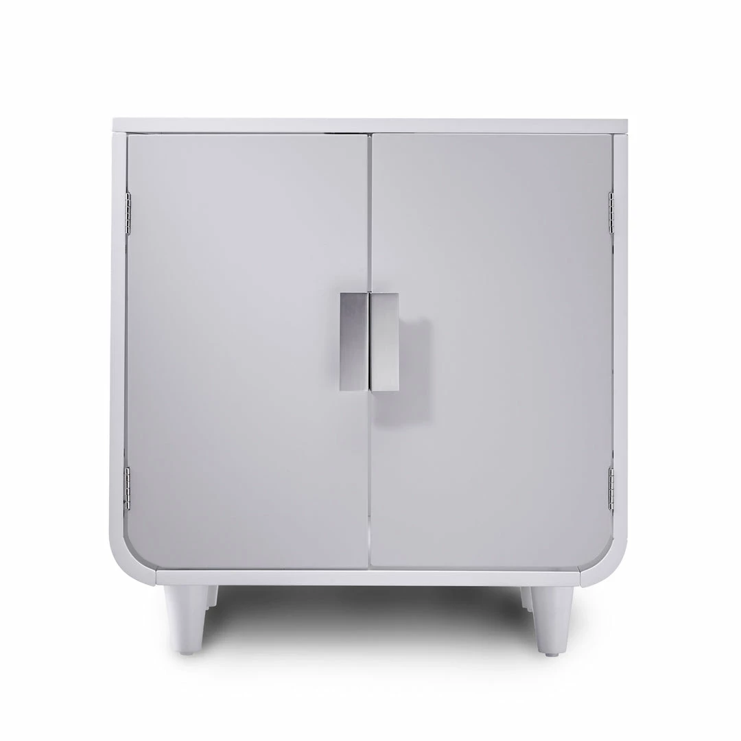 TeamsonUS Teamson Pets Dyad Wooden Cat Litter Box Enclosure And Side Table, Alpine White