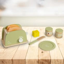 TeamsonUS Teamson Kids Little Chef Frankfurt Wooden Toaster Play Kitchen Accessories, Green