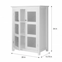 TeamsonUS Teamson Home Connor 2 Door Floor Cabinet With Adjustable Shelf, White