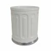TeamsonUS Home Glenda White Ivory Waste Basket