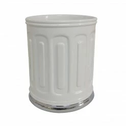 TeamsonUS Home Glenda White Ivory Waste Basket