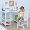 TeamsonUS New Fantasy Fields Wooden Play Desk With Shelves And Chair, White