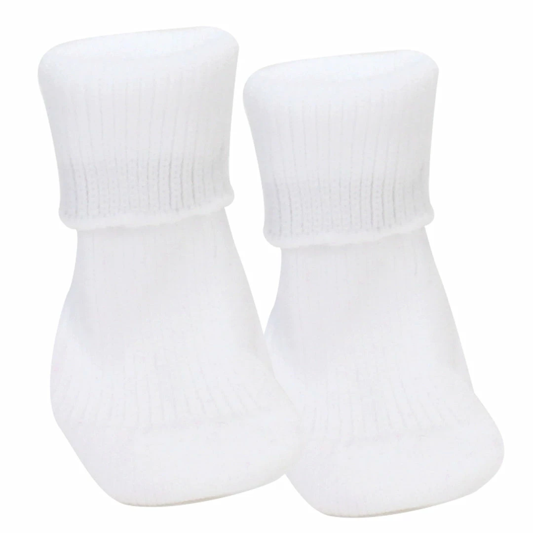 TeamsonUS Sophia's Ribbed Fold Over Cuff Crew Socks For 18" Dolls, White Kids