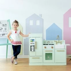 TeamsonUS Teamson Kids - Little Chef Chelsea Modern Play Kitchen - Mint / Gold