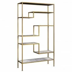 TeamsonUS Teamson Home Marmo Modern Marble-Look 5-Tier Display Shelf, Marble/Brass