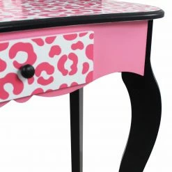 TeamsonUS Kids Fantasy Fields - Fashion Leopard Prints Gisele Play Vanity Set - Pink / Black