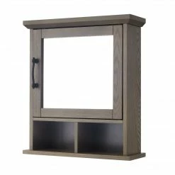 TeamsonUS Teamson Home Russell Farmhouse Wooden Removable Medicine Cabinet, Salt Oak