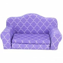 TeamsonUS Sophia's Plush Pull Out Couch/Double Bed Sized For 18" Dolls, Purple Kids