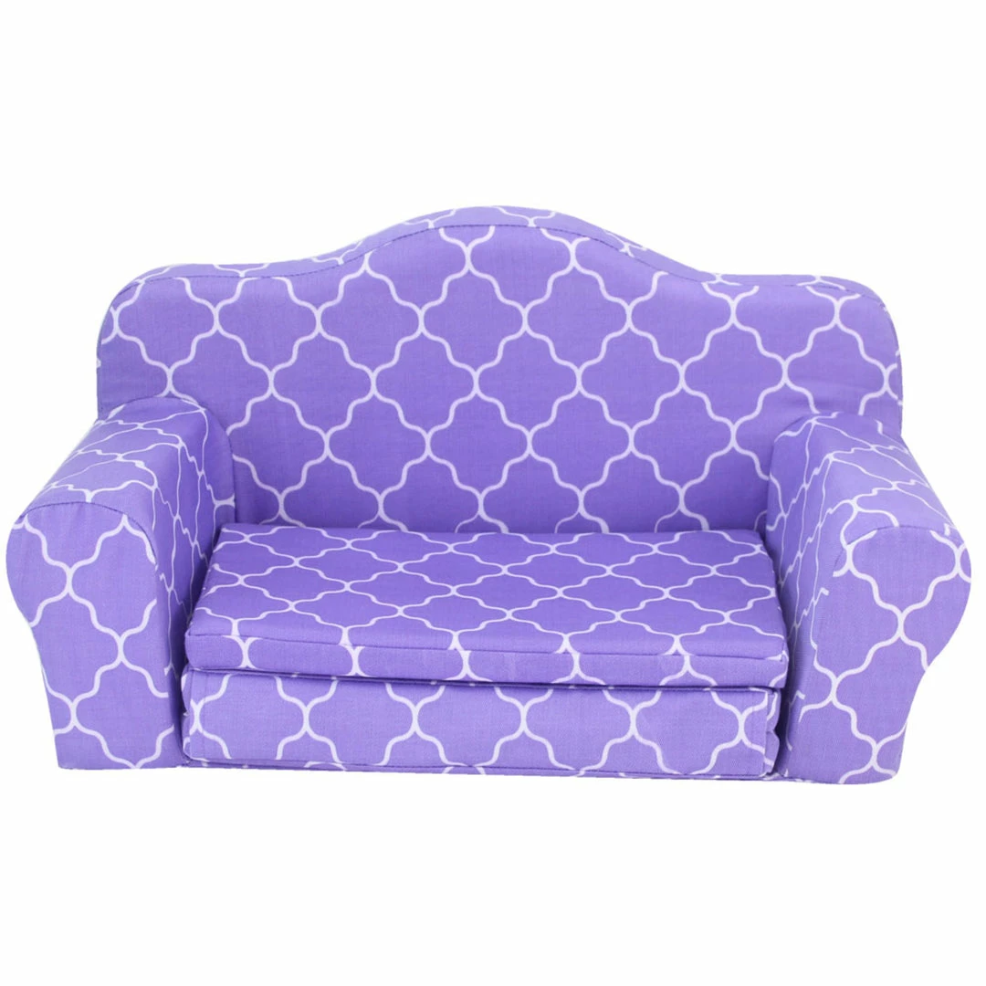 TeamsonUS Sophia's Plush Pull Out Couch/Double Bed Sized For 18" Dolls, Purple Kids