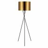 TeamsonUS Teamson Home Cara 62" Modern Metal Tripod Floor Lamp With Drum Shade, Black/Gold