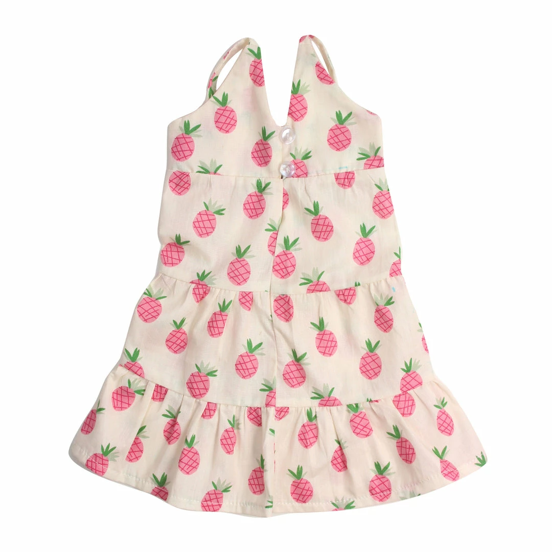 TeamsonUS Sophia's Pineapple Print Maxi Dress For 18" Dolls, Ivory Kids