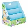 TeamsonUS Fantasy Fields Kids Painted Wooden Sunny Safari 3-Tiered Bookshelf, Blue/Green
